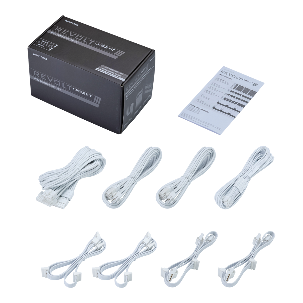 Phanteks PHCBKTG5S_WT01 Revolt Cable Kit, PCIe Gen5 Starter Set